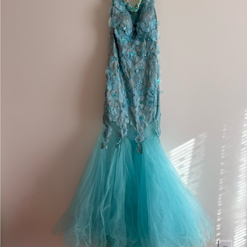 Dave & Johnny Turquoise Dress